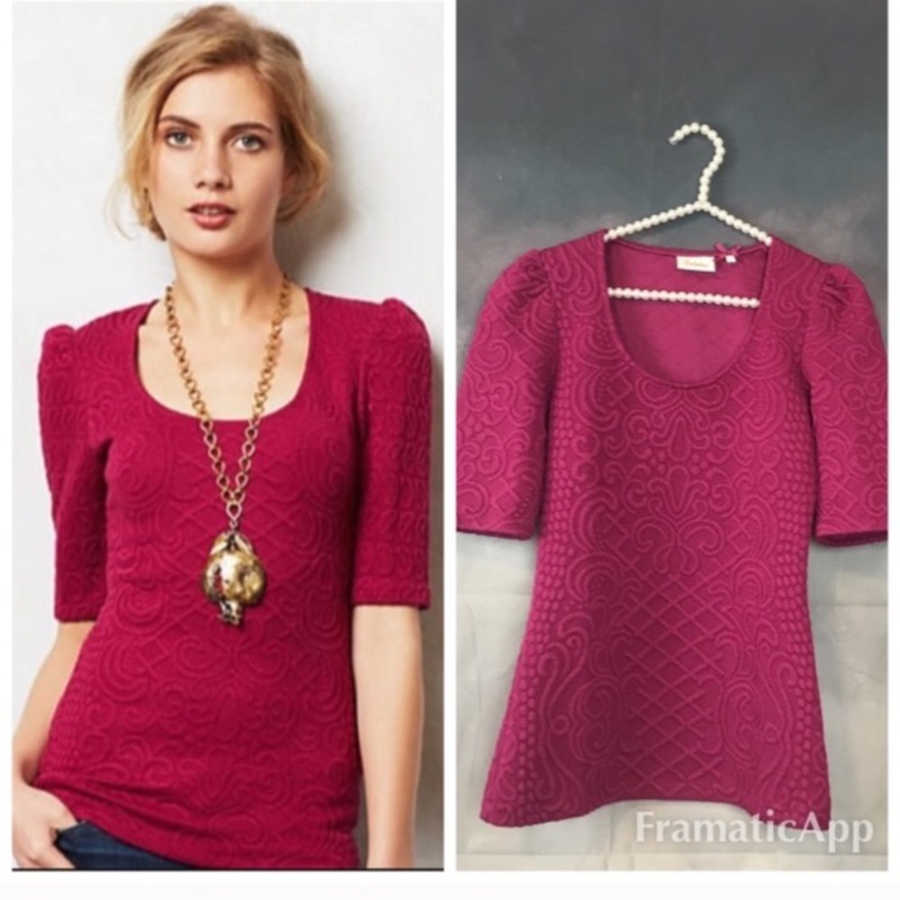 EUC Anthropologie Deletta Quilted Top
